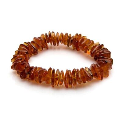 Bracciale con ambra cognac naturale del Mar Baltico, lunghezza 19 cm - ASB16