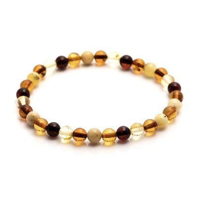 Pulsera con bola de ámbar multicolor, longitud 17-18 cm - AKB2M-1
