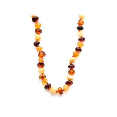 Necklace with natural multi-colored amber from the Baltic Sea, length 45 cm - KMBNMIX105