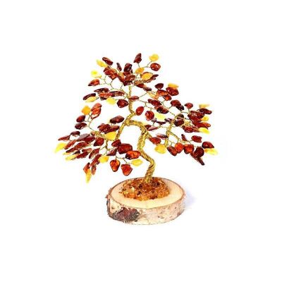 Albero della felicità da 12 cm in legno di ambra e betulla - ADV3