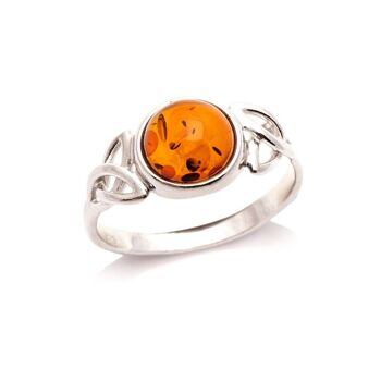 BAGUE ARGENT AMBRE ref: AJP7-33R