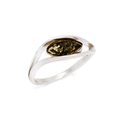 BAGUE ARGENT AMBRE ref: AJP7-420GR