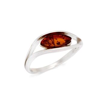 BAGUE ARGENT AMBRE ref: AJP7-420R