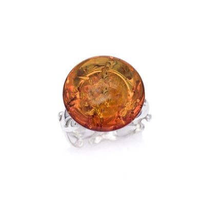 BAGUE ARGENT AMBRE ref: GDP00282R