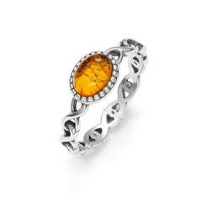 BAGUE ARGENT AMBRE ref: GI-BA016