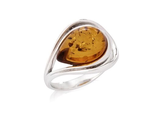 BAGUE ARGENT AMBRE ref: GI-BA033