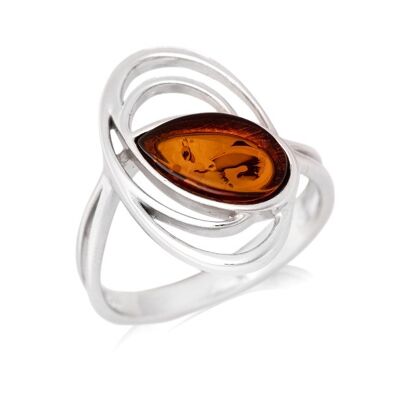 BAGUE ARGENT AMBRE ref: SA3739ROR