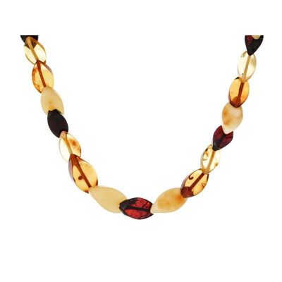 Collier avec ambre multicolore naturel de la mer Baltique épi, longueur 45 cm - NB14M