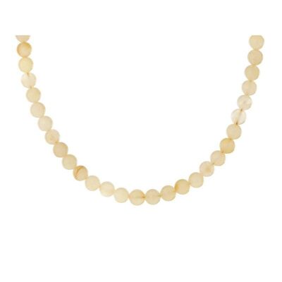 Collar con bola de ámbar miel natural del Mar Báltico, longitud 45 cm - AKWK2H-1