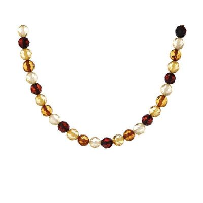Necklace with natural multi-colored amber from the Baltic Sea, length 45 cm - NB11M