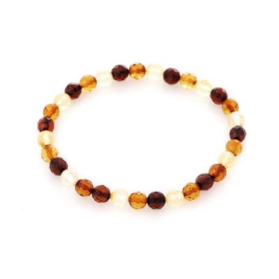 Pulsera con ámbar multicolor natural del Mar Báltico, longitud 19 cm - NBR11M