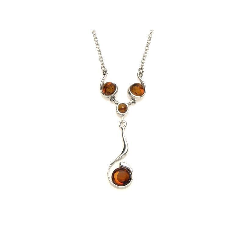 Bernstein-Silber-Halskette Ref: AMWK0027R