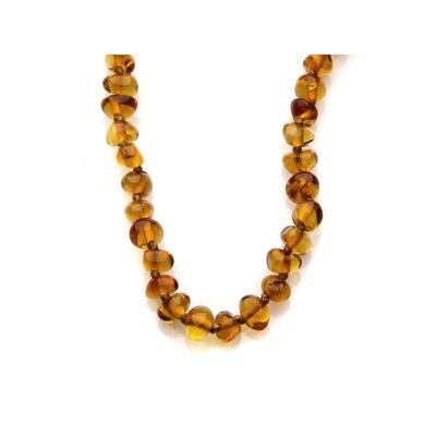 Sautoir avec ambre cognac naturel de la mer Baltique, longueur 200 cm - GAN01
