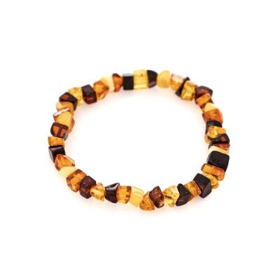 Bracelet avec ambre multicolore naturel de la mer Baltique, longueur 19 cm - ASBR01