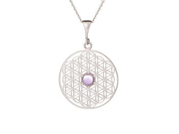 PENDENTIF ARGENT AMETHYSTE ref: CKM-PE033-AM