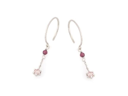 BOUCLES D'OREILLES PIERRES NATURELLES ARGENT ref: CJF-BO028