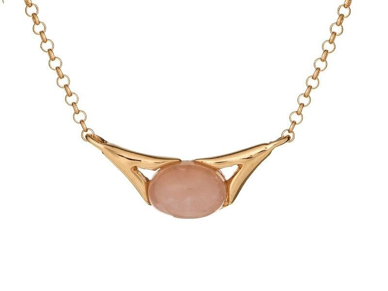 NECKLACE 4 ROSE QUARTZ SILVER GOLD ref: CKL-CL009-QR-D