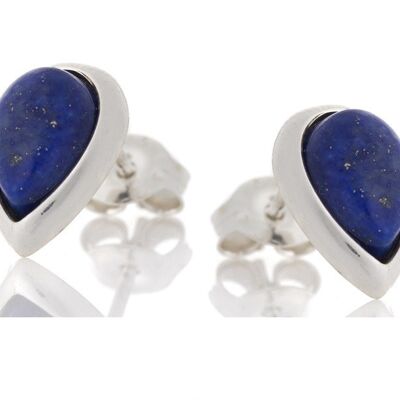 BOUCLES D'OREILLES LAPIS LAZULI ARGENT ref: CKM-BO008-LL