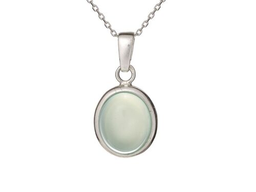 PENDENTIF AGATE TEINTEE AQUA ARGENT ref: CKM-PE010-AA