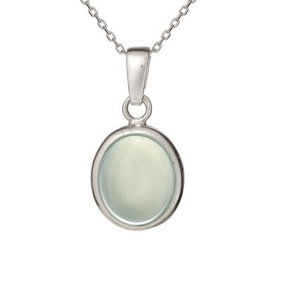 PENDENTIF AGATE TEINTEE AQUA ARGENT ref: CKM-PE010-AA