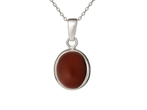 PENDENTIF JASPE NATURELLE ROUGE ARGENT ref: CKM-PE010-JR