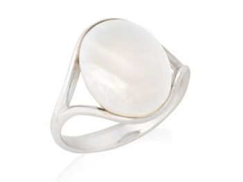 BAGUE NACRE ARGENT ref: CSA-BA012-NC