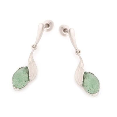 PENDIENTES PLATA VERDE CUARZO ref: CSA-BO022-AV
