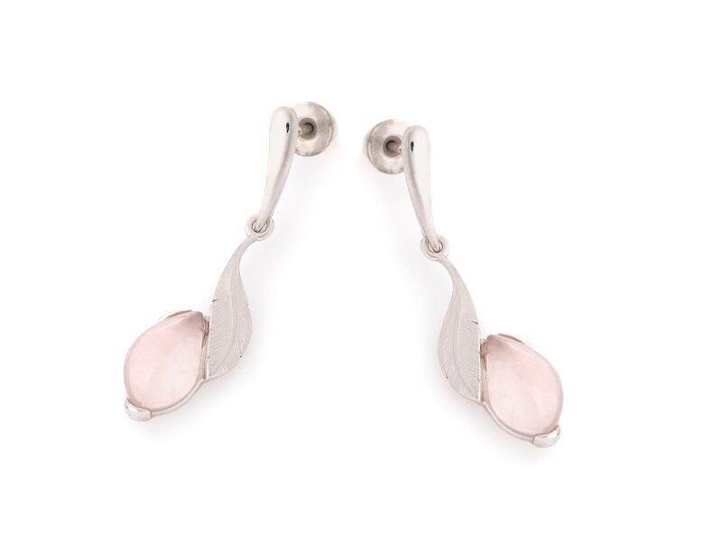 ORECCHINI IN ARGENTO QUARZO ROSA ref: CSA-BO022-QR