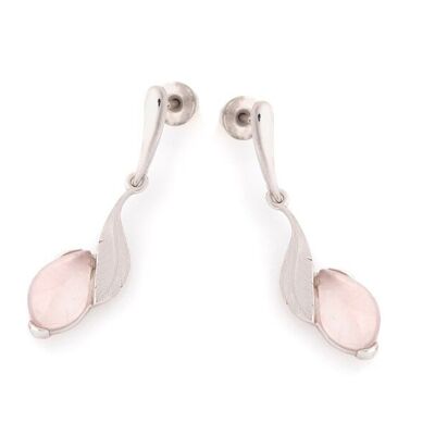 ORECCHINI IN ARGENTO QUARZO ROSA ref: CSA-BO022-QR