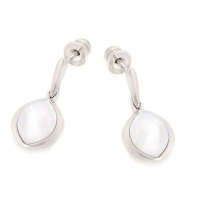 SILVER MOTHER OF PEARL EARRINGS ref: CSA-BO024-NC