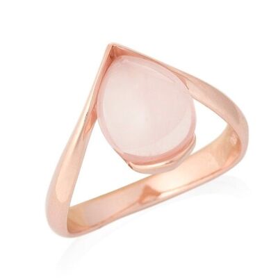 ANELLO QUARZO ROSA ORO ARGENTO ref: CSA-BA030-QR-D
