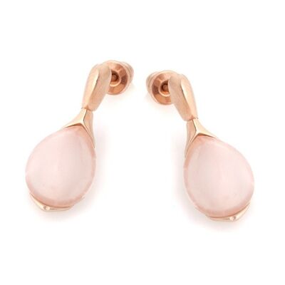 B. O ROSE QUARTZ SILVER GOLD ref: CSA-BO030-QR-D