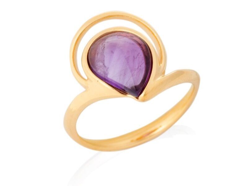 AMETHYST-RING AUS GOLDEM SILBER Ref: CSA-BA031-AM-D