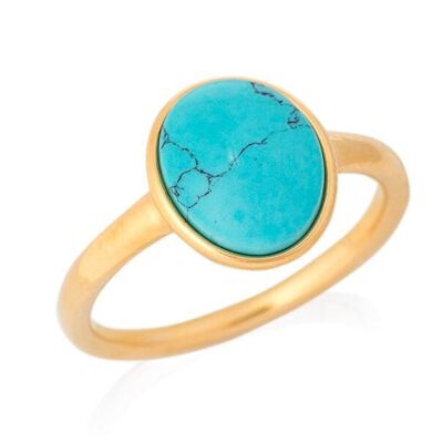 ANILLO TURQUESA PLATA RECONSTITUIDA ORO ref: CSA-BA045-TQ-D