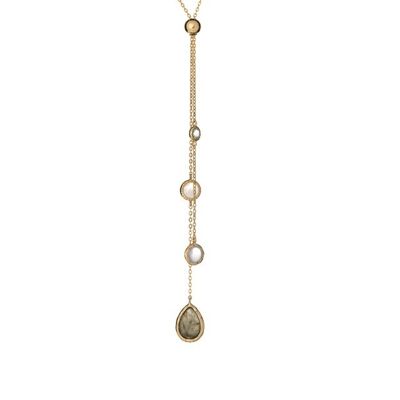 COLLIER PIERRES NATURELLES ARGENT DORE ref: CJF-CL003D