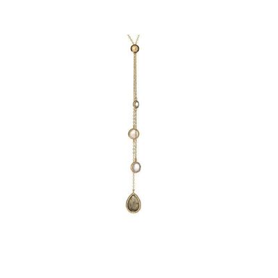 Collier avec multipierres multicolores, en argent doré 925/1000, longueur 80 cm - CJF-CL003D
