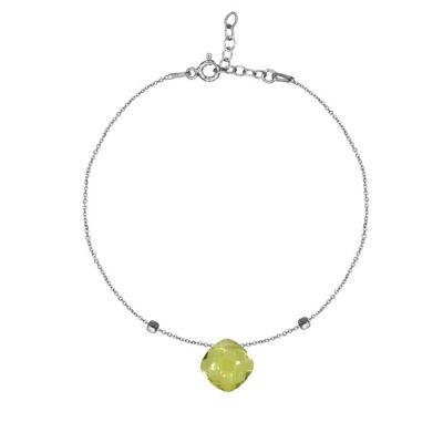 BRACELET QUARTZ JAUNE ARGENT ref: COS-BR004A