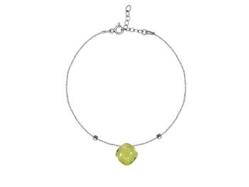 BRACELET QUARTZ JAUNE ARGENT ref: COS-BR004A