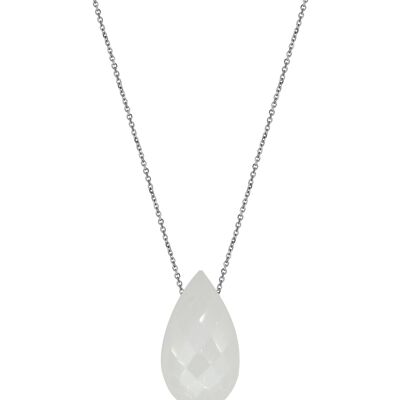 COLLIER PIERRE DE LUNE ARGENT ref: COS-CL031A