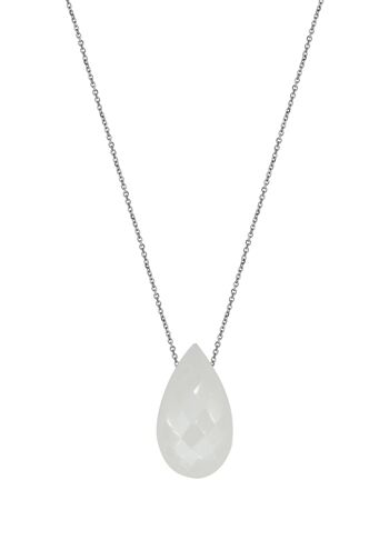 COLLIER PIERRE DE LUNE ARGENT ref: COS-CL031A