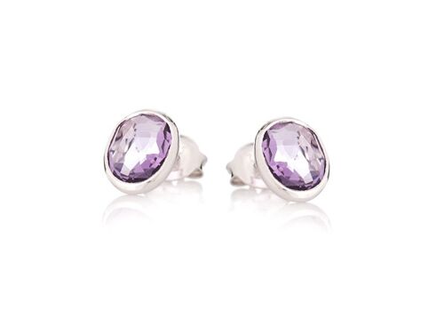 BOUCLE D'OREILLE ARGENT AMETHYSTE ref: CJF-BO001-AM