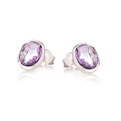 BOUCLE D'OREILLE ARGENT AMETHYSTE ref: CJF-BO001-AM