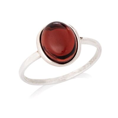 BAGUE ARGENT GRENAT ref: CKM-BA011-GR