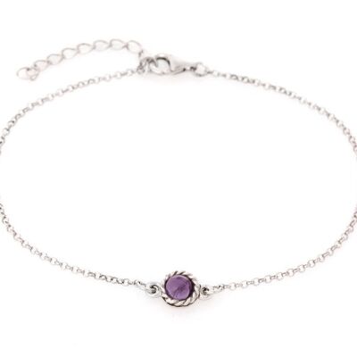 BRACELET ARGENT AMETHYSTE ref: CKL-BR008-AM