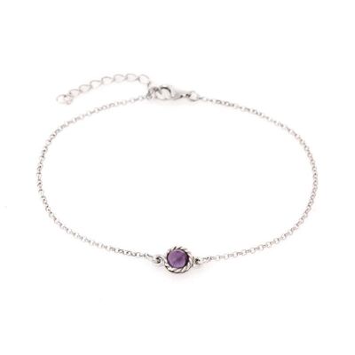 BRACELET ARGENT AMETHYSTE ref: CKL-BR008-AM