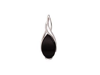 PENDENTIF ARGENT AGATE NOIR ref: CSA-PE008-AN