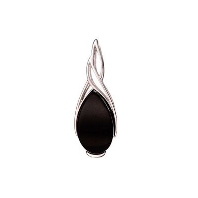 COLGANTE PLATA ÁGATA NEGRA ref: CSA-PE008-AN