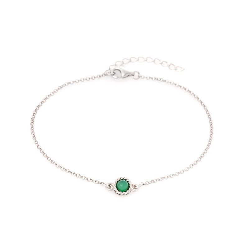 BRACCIALE IN ARGENTO AGATA VERDE ref: CKL-BR008-AGV