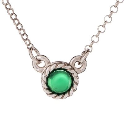 COLLAR ÁGATA VERDE PLATA ref: CKL-CL008-AGV