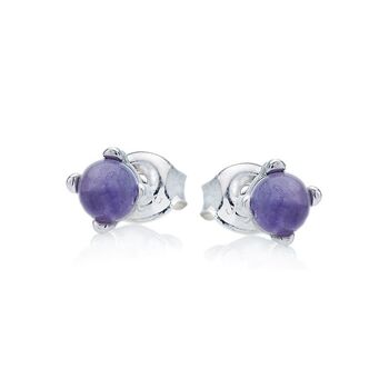 BOUCLE D'OREILLE ARGENT AMETHYSTE ref: CKM-BO006-AM